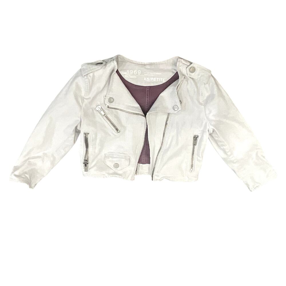 Gap 1969 Jacket Women’s XS Petite White Cropped Moto